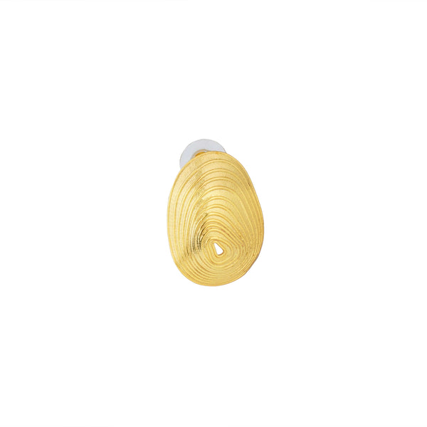 Razare Earrings Textured Shell Earrings: 18K Gold Plated