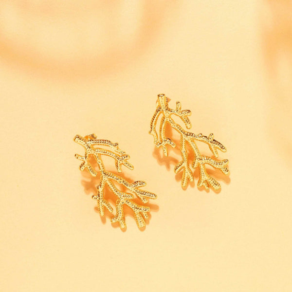 Razare Earrings Tree Root Aesthetic Earring: 18K Gold Plated