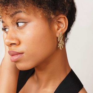 Razare Earrings Tree Root Aesthetic Earring: 18K Gold Plated