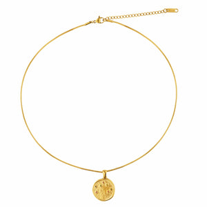 Razare Necklace Coin Medusa Pendant Set: 18K Gold Plated
