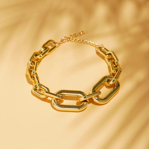 Razare Necklace Gold Chunky Snake Link Chain: 18K Gold Plated