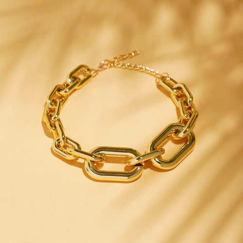 Razare Necklace Gold Chunky Snake Link Chain: 18K Gold Plated