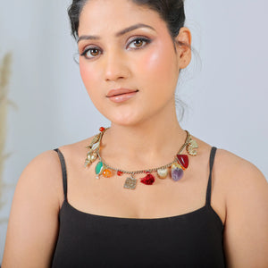 Razare Necklace Multi-Charms Natural Stone Necklace