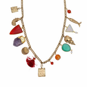 Razare Necklace Multi-Charms Natural Stone Necklace