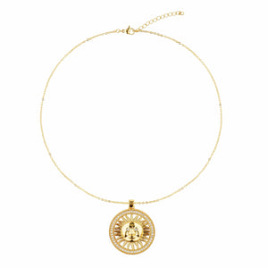 Razare Necklace Sun Filigree Cubic Zirconia: 18K Gold Plated