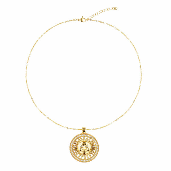 Razare Necklace Sun Filigree Cubic Zirconia: 18K Gold Plated