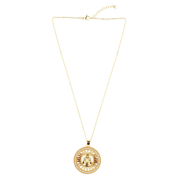 Razare Necklace Sun Filigree Cubic Zirconia: 18K Gold Plated