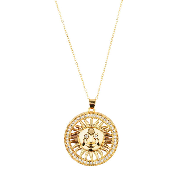 Razare Necklace Sun Filigree Cubic Zirconia: 18K Gold Plated