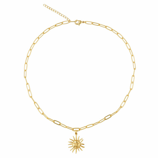 Razare Necklace Sun Shape Aesthetic Pendant: 18K Gold Plated
