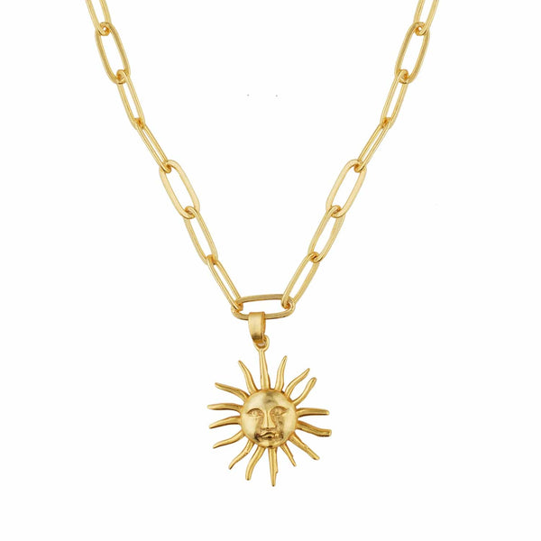 Razare Necklace Sun Shape Aesthetic Pendant: 18K Gold Plated