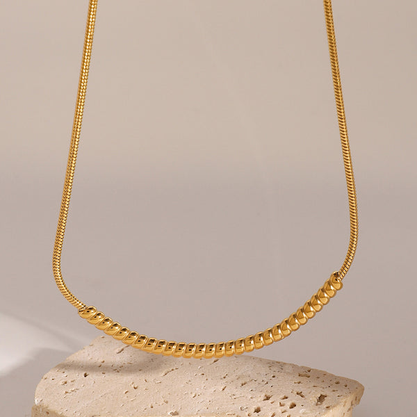 Razare Necklace Teesta Dual Tone Snake Chain Necklace for Women | Gold & Silver Beaded Minimal Chain | Waterproof Anti-Tarnish Stainless Steel Jewelry