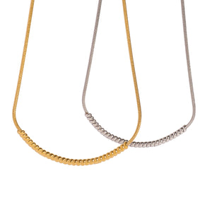 Razare Necklace Teesta Dual Tone Snake Chain Necklace for Women | Gold & Silver Beaded Minimal Chain | Waterproof Anti-Tarnish Stainless Steel Jewelry