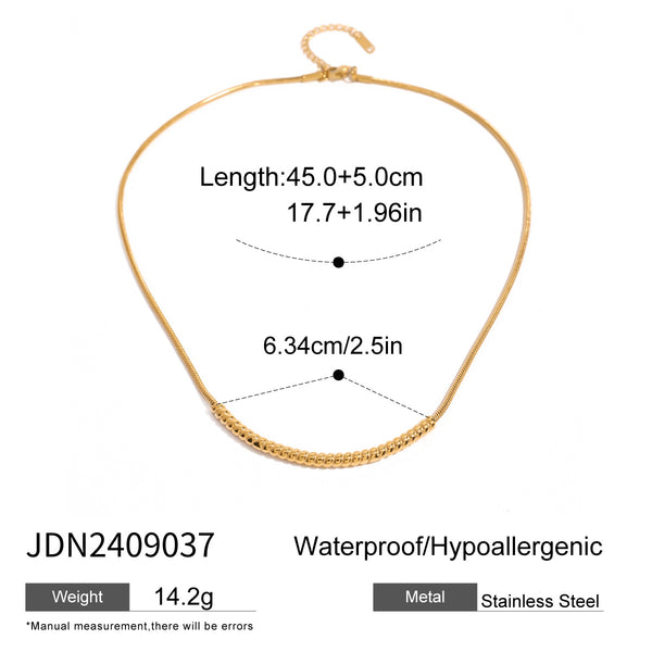 Razare Necklace Teesta Dual Tone Snake Chain Necklace for Women | Gold & Silver Beaded Minimal Chain | Waterproof Anti-Tarnish Stainless Steel Jewelry