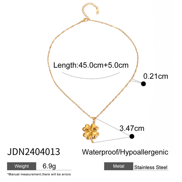 Razare Necklace Teesta Gold Plated Four Leaf Clover Pendant Necklace for Women | Lucky Charm Minimal Chain | Elegant Everyday Jewelry