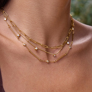 Razare Necklace Teesta Minimal Gold Charm Necklace for Women | Dainty CZ Drop Necklace | Waterproof Anti-Tarnish Stainless Steel Everyday Jewelry