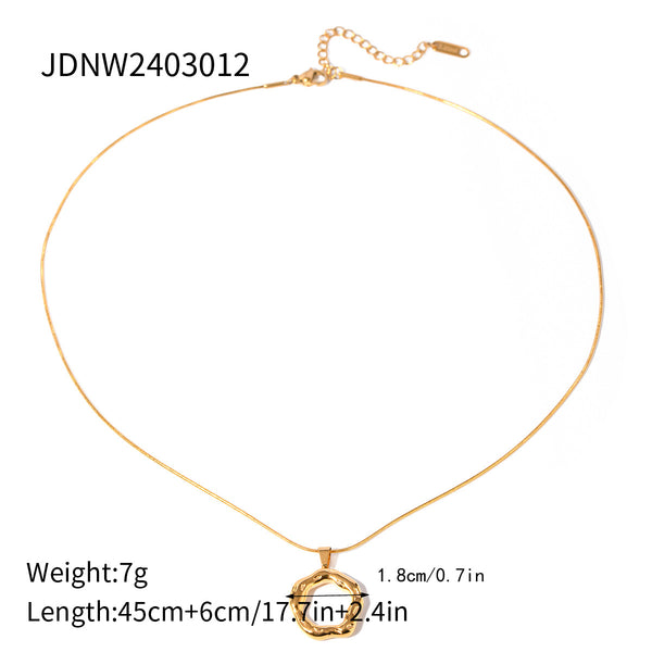Razare Necklace Teesta Minimal Gold Irregular Loop Pendant Necklace for Women | Premium Stainless Steel Waterproof Chain | Everyday Elegant Jewelry