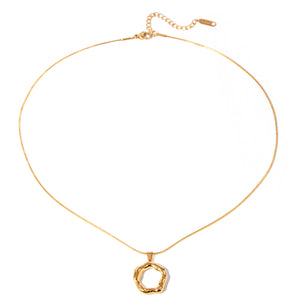 Razare Necklace Teesta Minimal Gold Irregular Loop Pendant Necklace for Women | Premium Stainless Steel Waterproof Chain | Everyday Elegant Jewelry