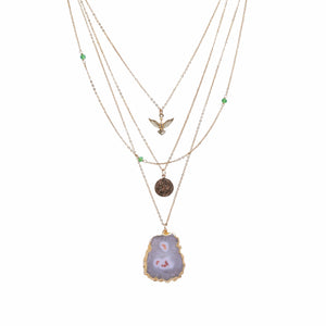Razare Necklace Three-Layer Multi Stone Necklace