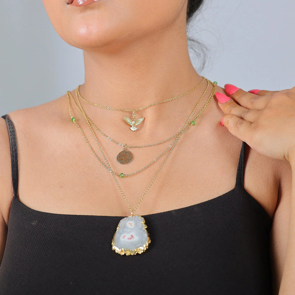 Razare Necklace Three-Layer Multi Stone Necklace