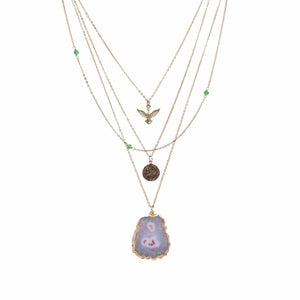 Razare Necklace Three-Layer Multi Stone Necklace