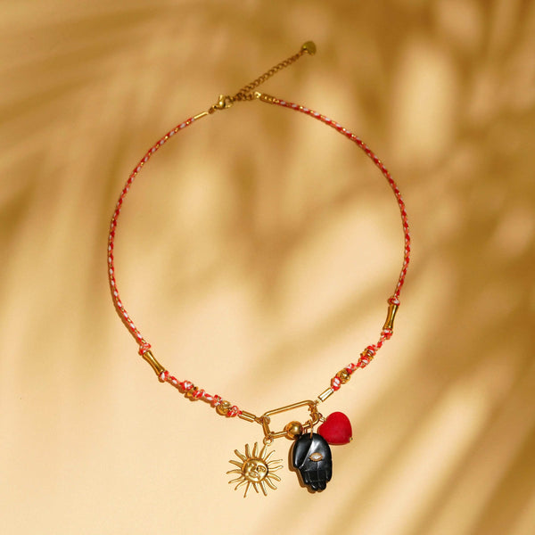 Razare Necklace Uniquely Crafted Tribal Charm Necklace: 18K Gold Plated