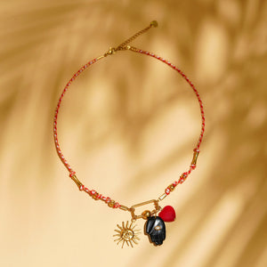 Razare Necklace Uniquely Crafted Tribal Charm Necklace: 18K Gold Plated