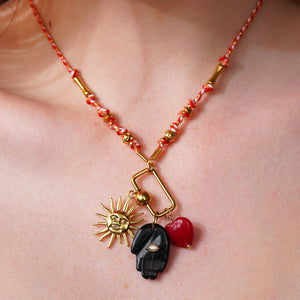 Razare Necklace Uniquely Crafted Tribal Charm Necklace: 18K Gold Plated