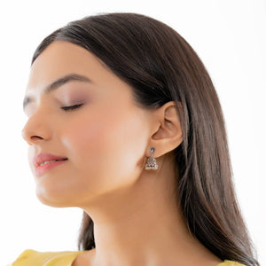 Teesta A Touch of Traditional Elegance Jhumka: 925 Sterling Silver