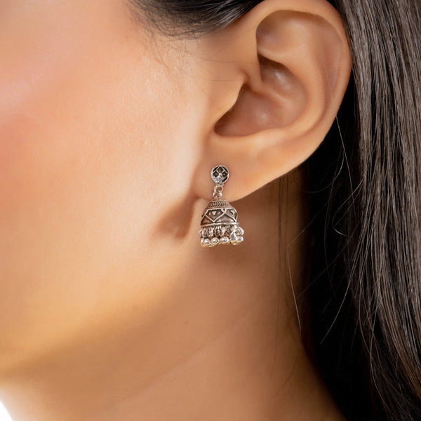 Teesta A Touch of Traditional Elegance Jhumka: 925 Sterling Silver
