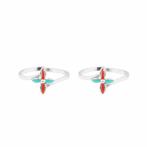 Teesta Beauty Defined Flower Adjustable Silver Toe Ring: 925 Sterling Silver