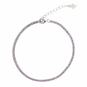 Teesta Braclet 2MM Blush Purple Tennis Bracelet: 925 Sterling Silver