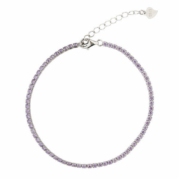 Teesta Braclet 2MM Blush Purple Tennis Bracelet: 925 Sterling Silver