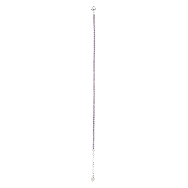 Teesta Braclet 2MM Blush Purple Tennis Bracelet: 925 Sterling Silver