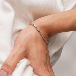 Teesta Braclet 2MM Blush Purple Tennis Bracelet: 925 Sterling Silver