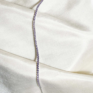Teesta Braclet 2MM Blush Purple Tennis Bracelet: 925 Sterling Silver