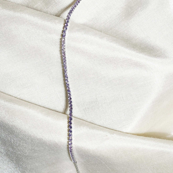 Teesta Braclet 2MM Blush Purple Tennis Bracelet: 925 Sterling Silver