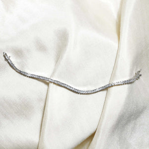 Teesta Braclet 3MM Square Cut Stone Tennis Bracelet: 925 Sterling Silver