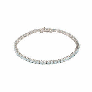 Teesta Braclet 4MM Blush Blue Tennis Bracelet: 925 Sterling Silver