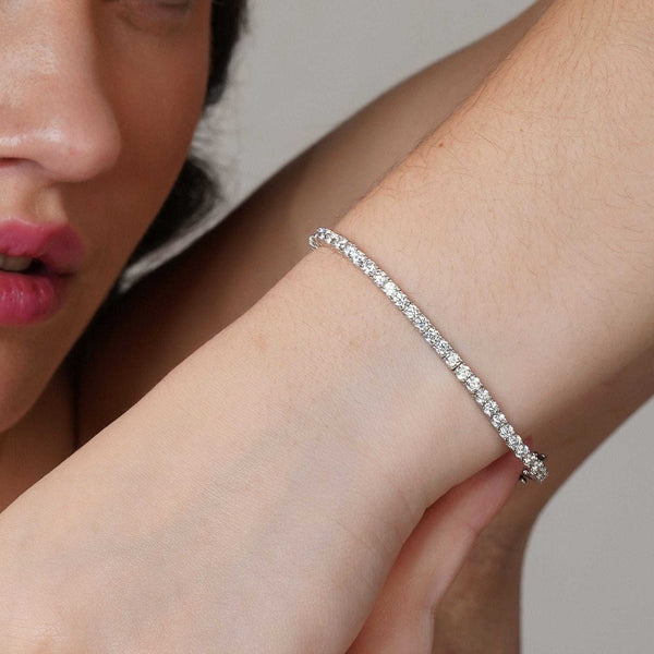 Teesta Braclet 4MM Silver Tennis Bracelet: 925 Sterling Silver