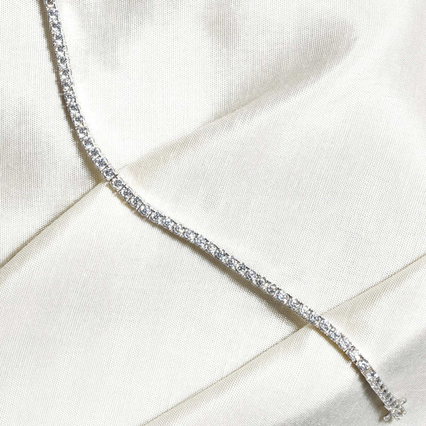Teesta Braclet Moissanite Diamond Tennis Bracelet: 925 Sterling Silver