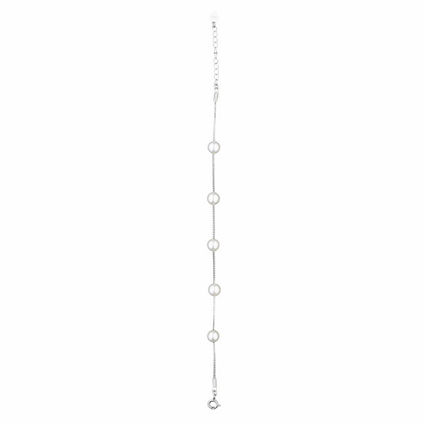 Teesta Braclet Pearly Silver Bracelet: 925 Sterling Silver