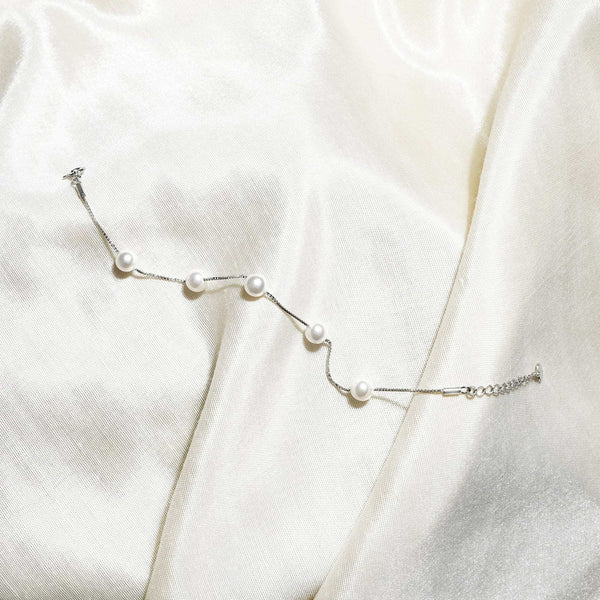 Teesta Braclet Pearly Silver Bracelet: 925 Sterling Silver