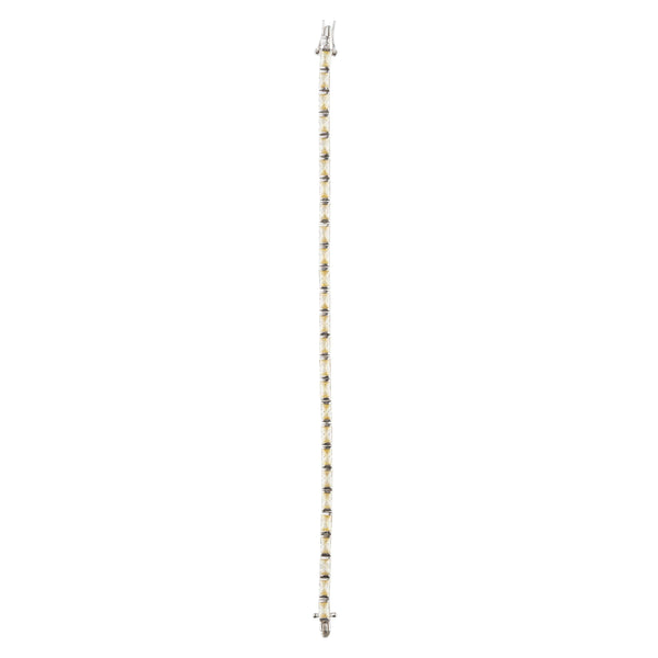 Teesta Braclet Rectangle Crystal Tennis Bracelet: 925 Sterling Silver