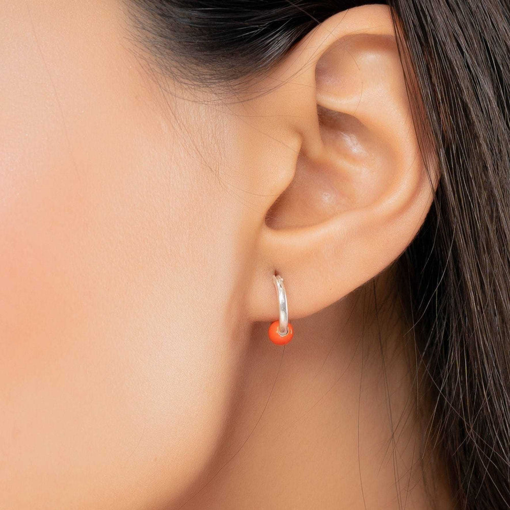 Teesta Dainty Garnet Drop Hoops