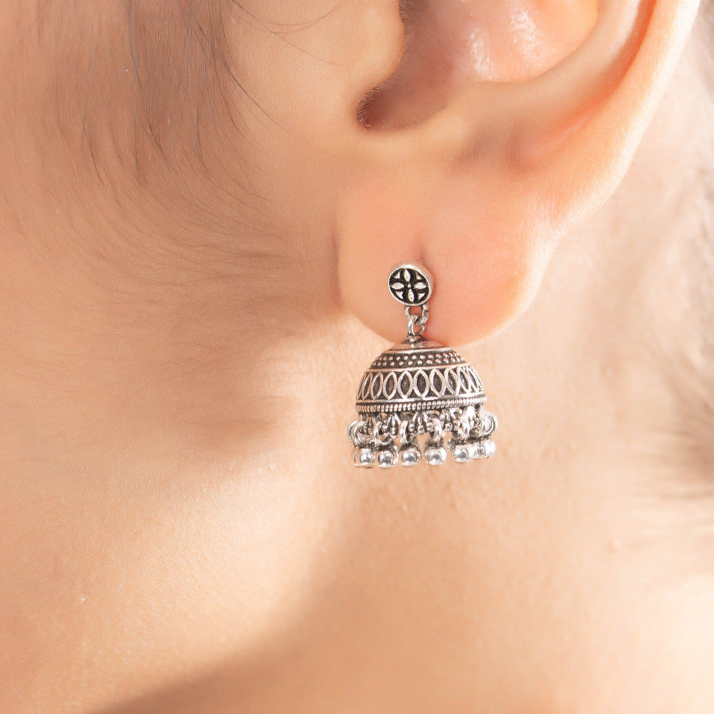 Teesta Earrings Celestial Chimes Jhumkas: 925 Sterling Silver