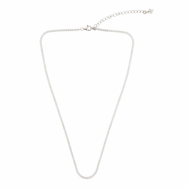 Teesta Earrings Dainty Tennis Necklace: 925 Sterling Silver