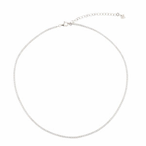 Teesta Earrings Dainty Tennis Necklace: 925 Sterling Silver