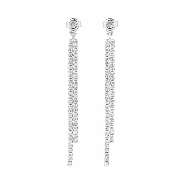 Teesta Earrings Double Layer Tennis Earrings: 925 Sterling Silver