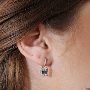 Teesta Earrings Elegant Square Cut Stone Moissanite Solitaire Earrings 2.0 Carat