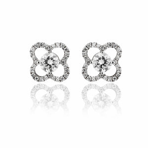 Teesta Earrings Flowering Significantly Moissanite Diamond Solitaire Earring 1.0 Carat